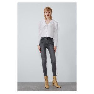 ZARA VINTAGE HI-RISE SKINNY JEANS in GREY